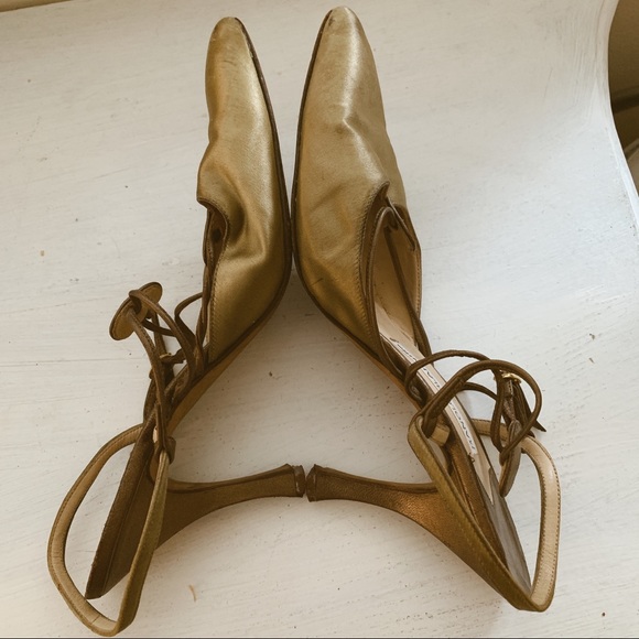 Manolo Blahnik Vintage gold heels EU37.5 - Picture 7 of 8